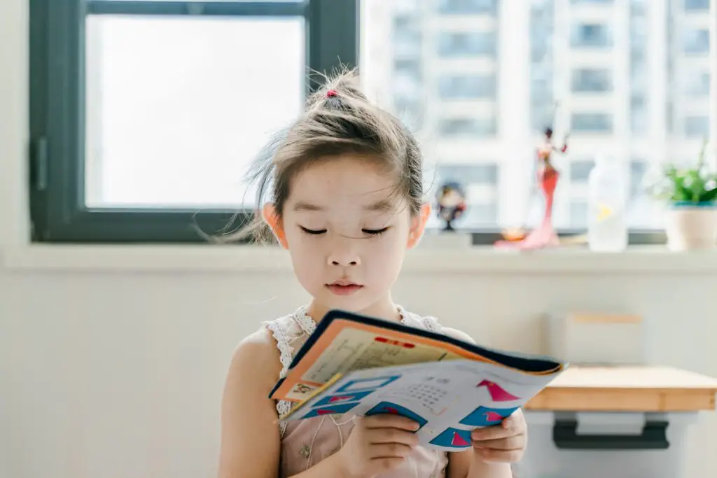A girl reading a book