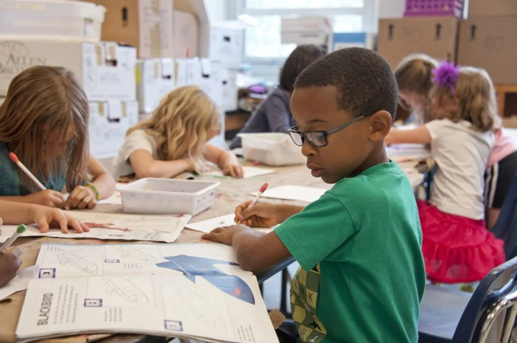 Children studying