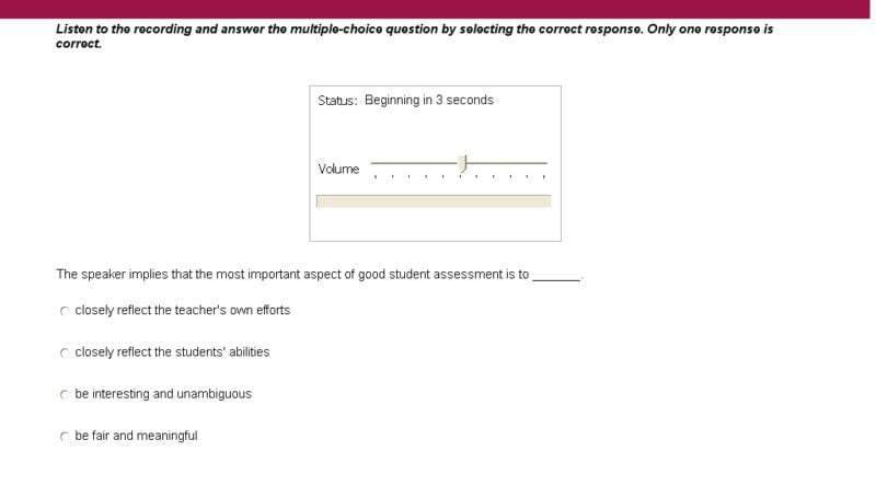 listening, mcq, single answer