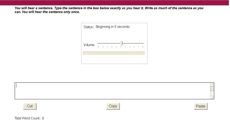 write from dictation: what is pte test