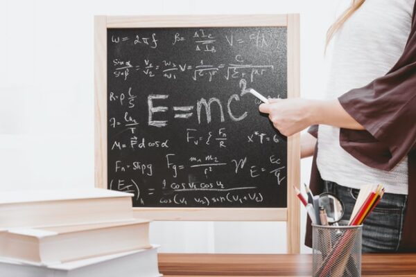 black board with mathematical formula