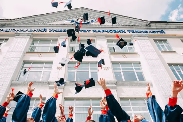 students graduating from university